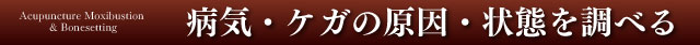 病気・ケガの原因・状態を調べる